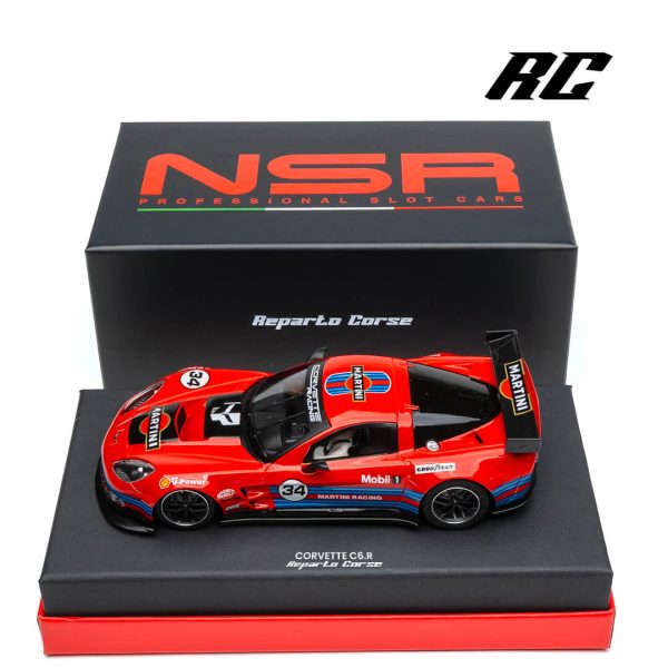 PRIVATE SALES- CORVETTE C6.R MARTINI LIVERY RED #34 “REPARTO CORSE” – RACE SETUP FOR WOODEN TRACKS