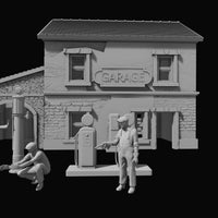 Vintage Garage with 20 Vintage Figurines