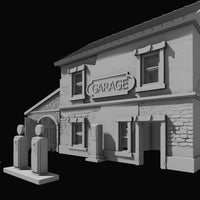 Vintage Garage with 20 Vintage Figurines