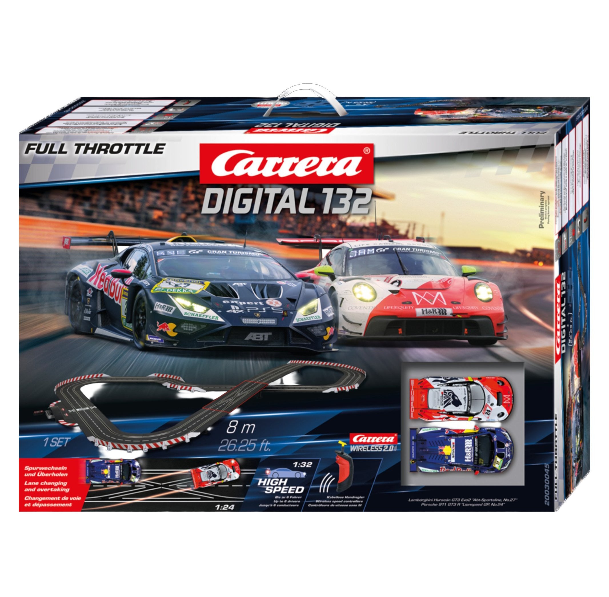 Carrera DIGITAL 1/32 Full Throttle 8m Slot Car Set