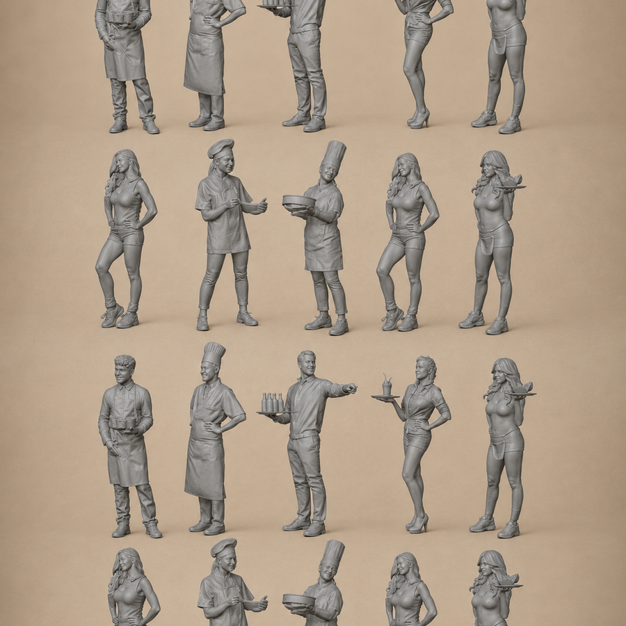 Restaurant People  x20 Figurines