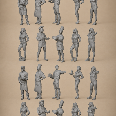Restaurant People  x20 Figurines