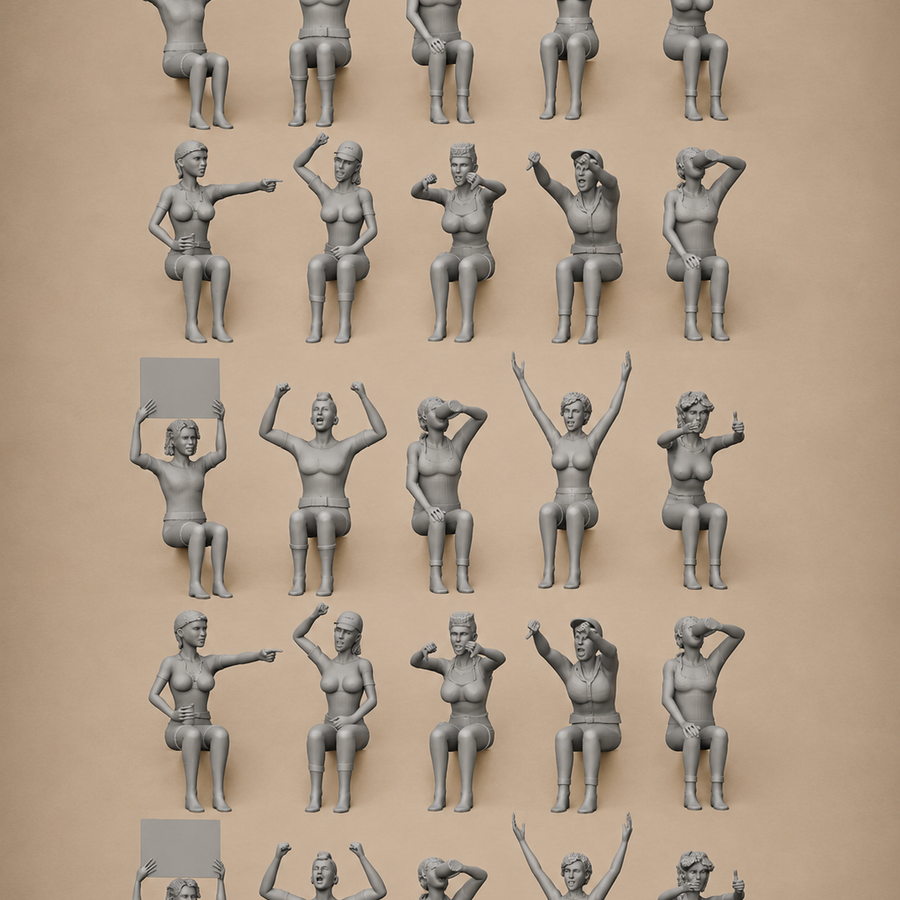Cheering Crowd  x20 Figurines