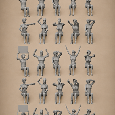 Cheering Crowd  x20 Figurines