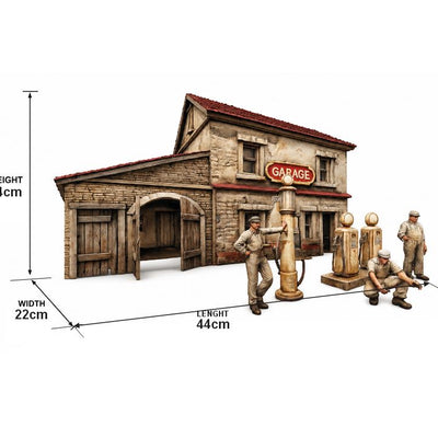 Vintage Garage with 20 Vintage Figurines