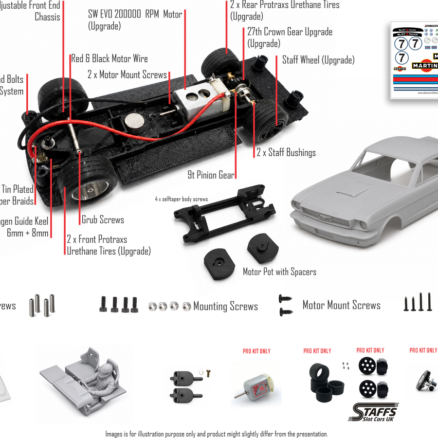 Slotwagen Stallion Mustang ver 1966 GT 350 Body Kit