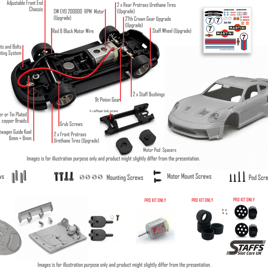 Slotwagen Porsc 911 version Body Kit  PRO FULL KIT